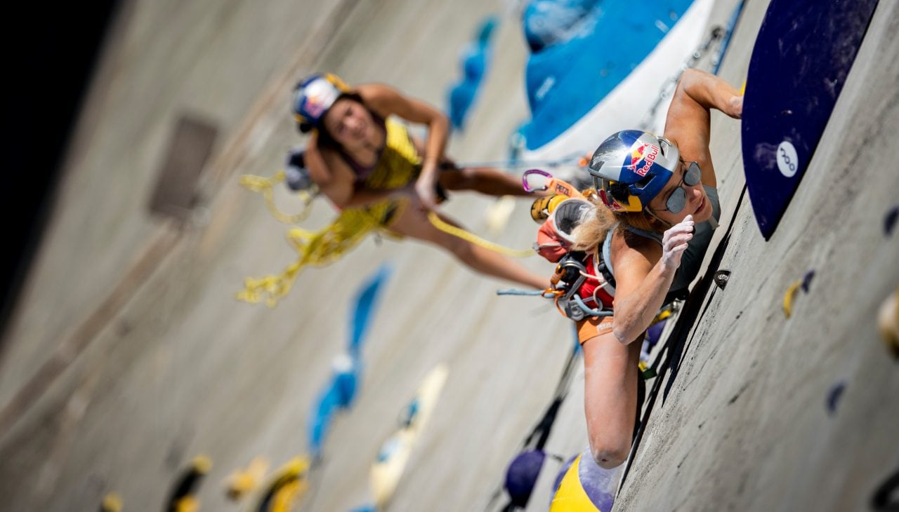 Sasha DiGiulian performs during the Red Bull Dual Ascent in Verzasca, Switzerland on October 27, 2022. // Stefan Voitl / Red Bull Content Pool // SI202210270301 // Usage for editorial use only // 