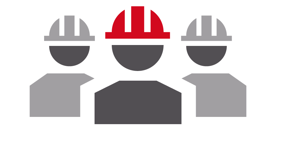pictogram van 3 arbeiders