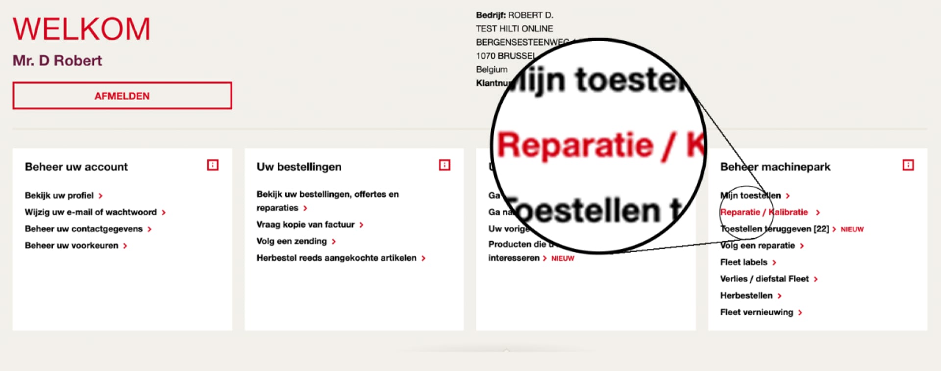 Een reparatie aanvragen