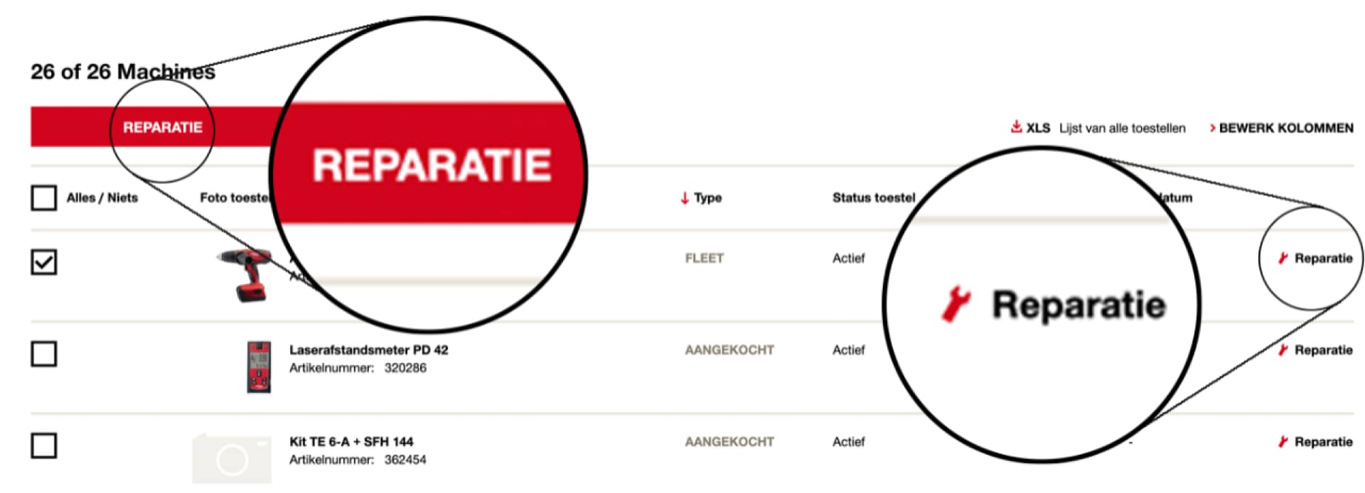 Een reparatie aanvragen