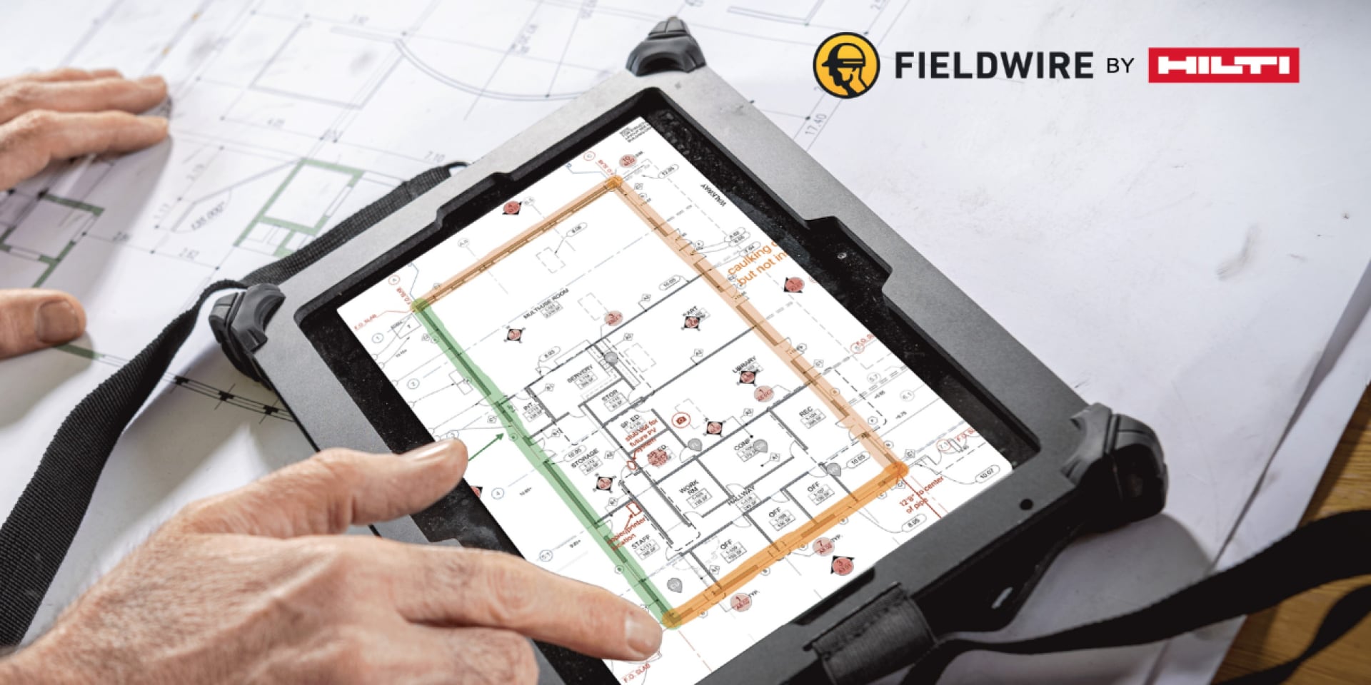 Fieldwire by Hilti toepassing voor werkplekbeheer op een tablet