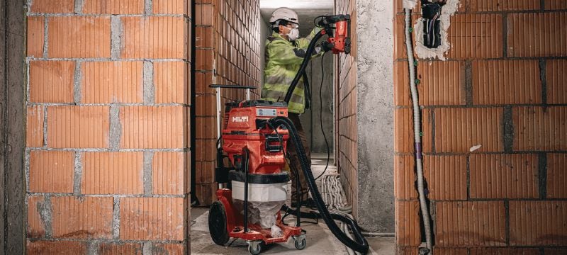 Aspirateur de poussière VC 40HX-CB de classe H avec sac en continu Aspirateur de poussière puissant pour le raccordement aux outils électroportatifs et les nettoyages de chantier (à eau et à sec), système de sac en continu Applications 1