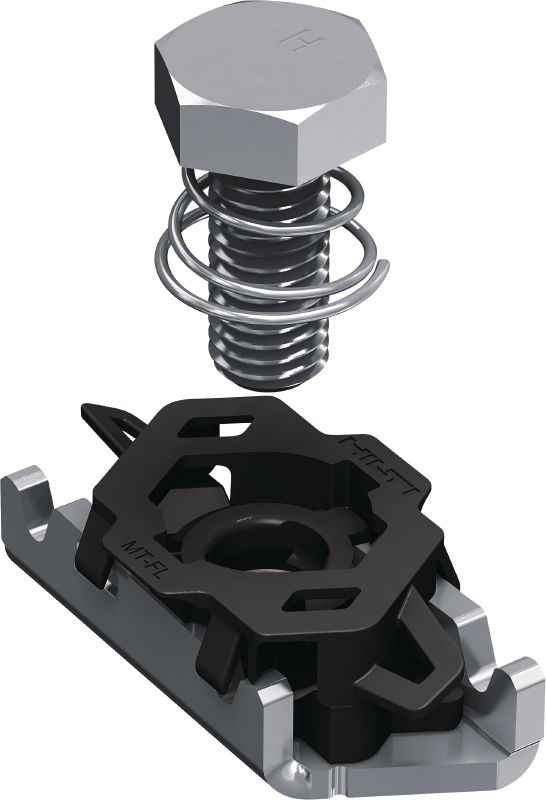 MT- FL OC Fast-Lock dop met bout Fast-Lock moer met bout voor het bevestigen van basisplaten en verbinders aan MT schoor kanalen